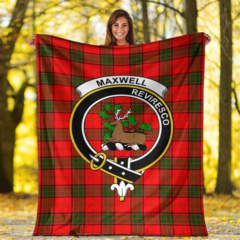 Scottish Maxwell Clan Crest Tartan Blanket