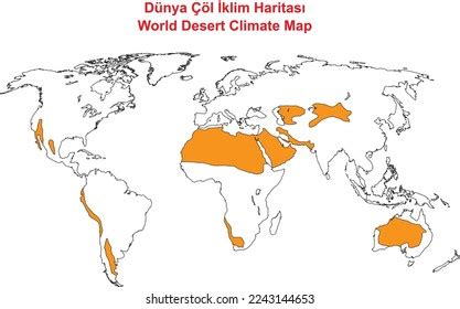 World Desert Climate Map Illustrator Stock Vector (Royalty Free ...