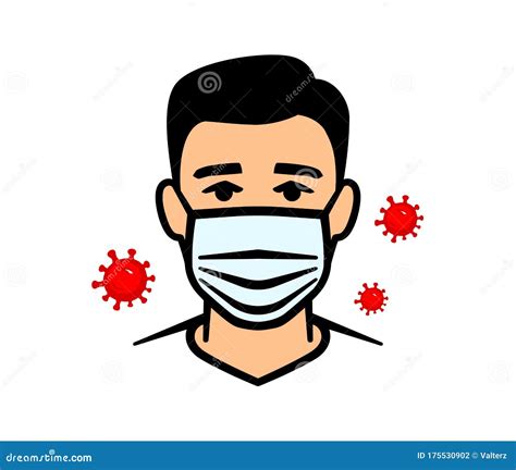 Sick Man Protection Mask Against Flu Stock Illustrations – 390 Sick Man ...