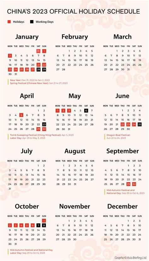 China National Holidays 2023 and Schedule of Adjusted Working Days