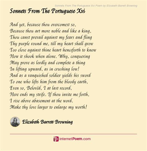 Sonnets From The Portuguese Xvi Poem by Elizabeth Barrett Browning