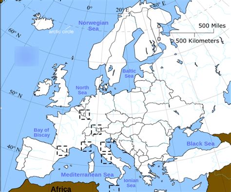 Europe map 8-Alps, Arctic ocean, Atlantic ocean, Carpathian Mountains ...