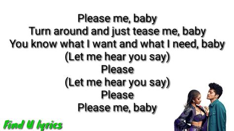 Please me || lyrics Bruno mars ft cardi B|| - YouTube