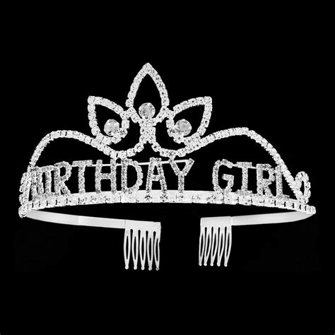 LOVELY CRYSTAL RHINESTONE BIRTHDAY GIRL CROWN COMB TIARA MEZ-2321HTH ...