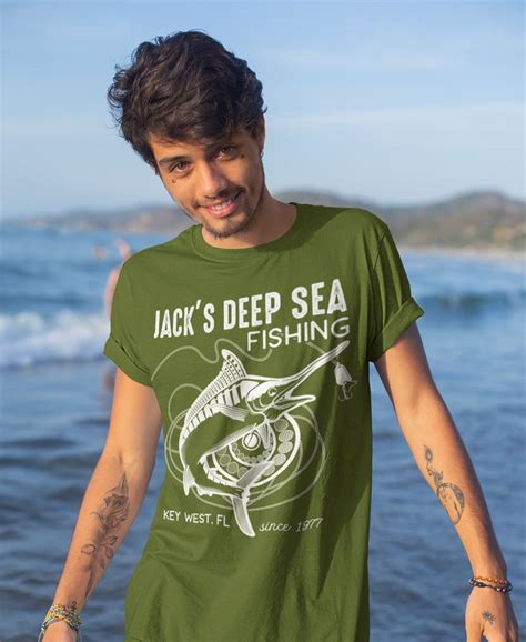 Men's Personalized Fishing T Shirt Deep Sea Fishing Shirts - Etsy ...