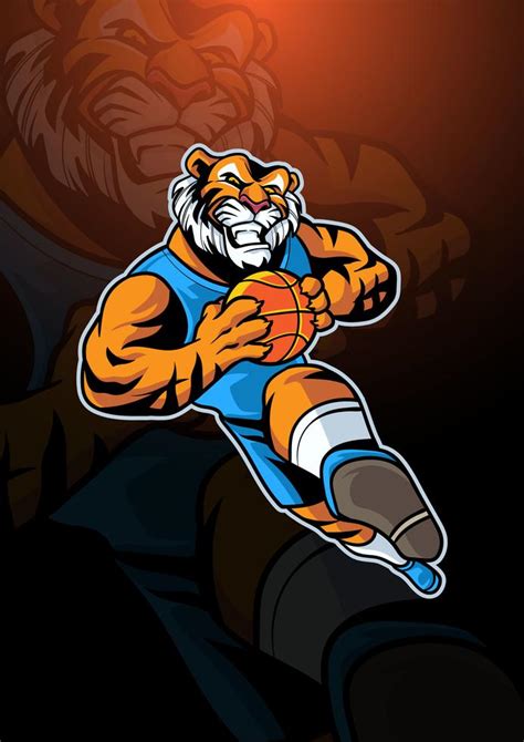 Tiger Basketball Mascot Logo 252442 Vector Art at Vecteezy