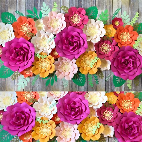 Extra Large Paper Flower Backdrop 24 pcs Paper Flowers Wall | Etsy ...