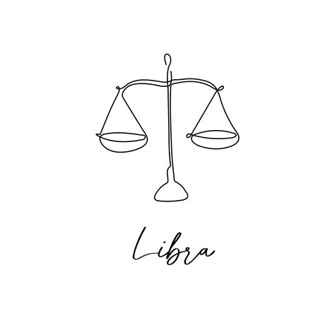 Astrology zodiac sign Libra horoscope symbol in line art style isolated ...