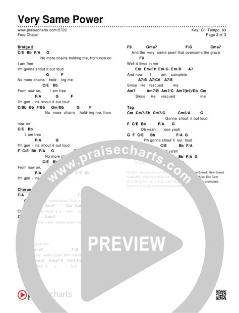 Very Same Power Chords PDF (Free Chapel) - PraiseCharts