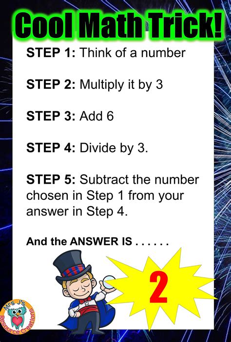 Cool Math Trick where your answer is always 2! | Cool math tricks, Math ...