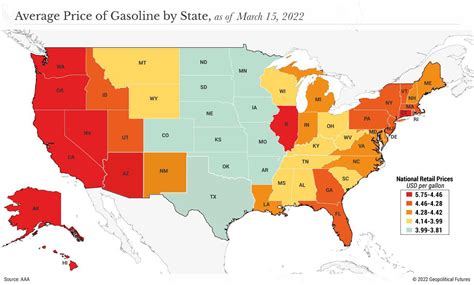 Average Gas Prices by State : MapPorn