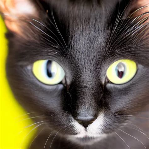 black cat with black pupils, near angle, yellow | Stable Diffusion ...