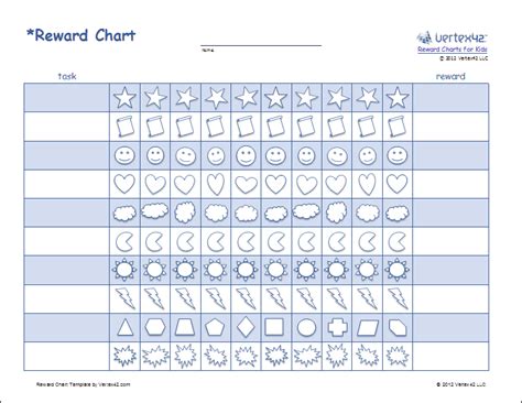 Printable Reward Charts for Kids - Reward Chart Template