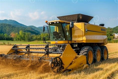 Harvester machine to harvest rice field.Generative Ai. 29554110 Stock ...