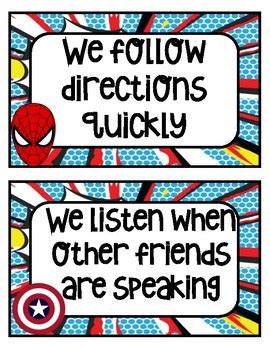 Classroom Rules Superhero Theme by Love 4 Education | TpT