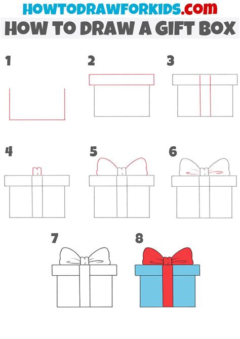 How to Draw a Gift Box - Easy Drawing Tutorial For Kids | Easy ...