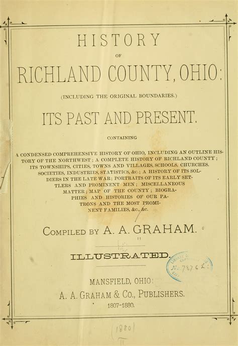 History of Richland County, Ohio : (including the original boundaries ...