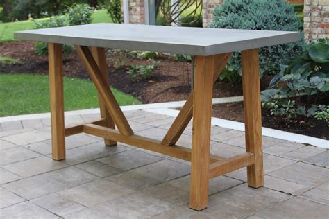 Composite Counter Height Dining Table with Teak Base