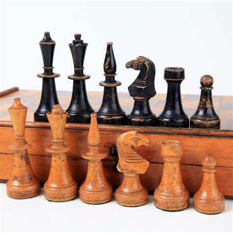 Antique Chess Set - Etsy