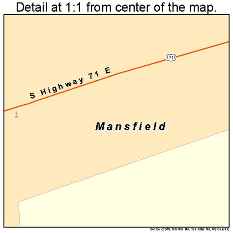 Mansfield Arkansas Street Map 0543880