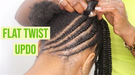 Flat twist Updo | Protective Style - YouTube