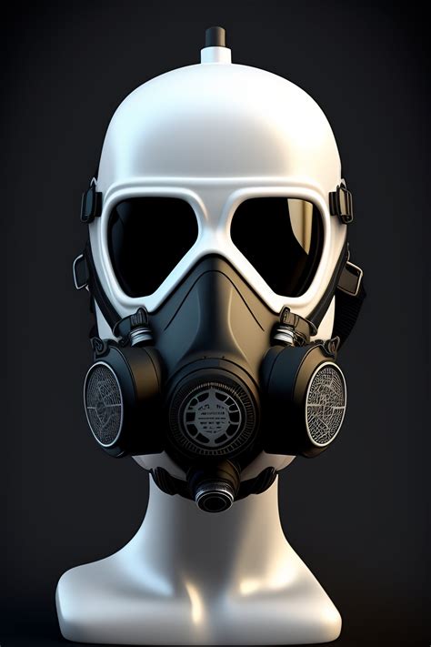 Lexica - Cyberpunk gas mask, white and black, intricate details