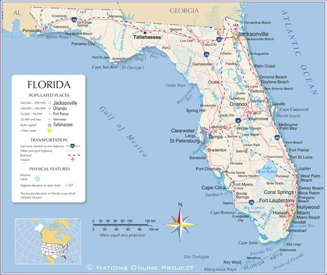 Reference Maps of Florida, USA - Nations Online Project