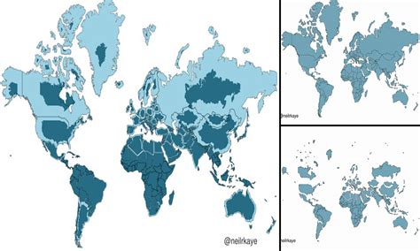 World Map With Real Sizes - Vikky Jerrilyn