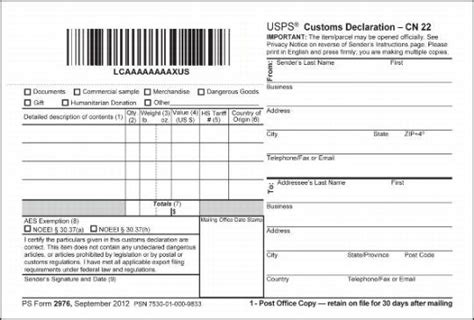 Customs Forms Printable - Printable Forms Free Online