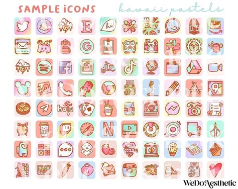 Kawaii Pastels MAIN PACK Hand Drawn IOS15 App Icons IOS14 - Etsy | How ...