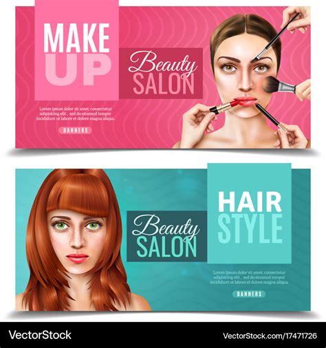 Model face salon banners Royalty Free Vector Image