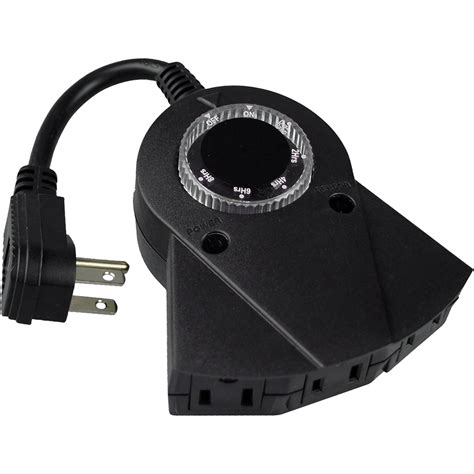 Holiday Time Christmas Lights 3-Outlet Outdoor Mechanical Timer, Black ...