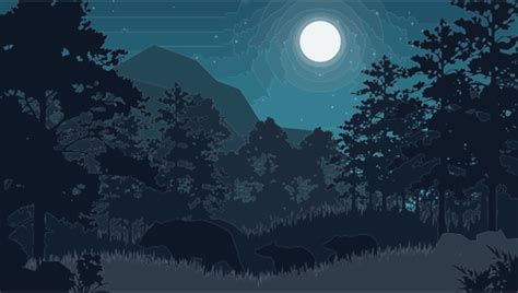 Forest At Night Clip Art