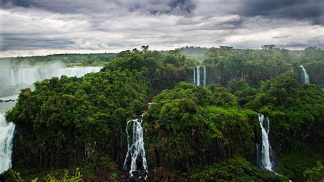 Wallpaper : landscape, waterfall, lake, grass, sky, river, national ...