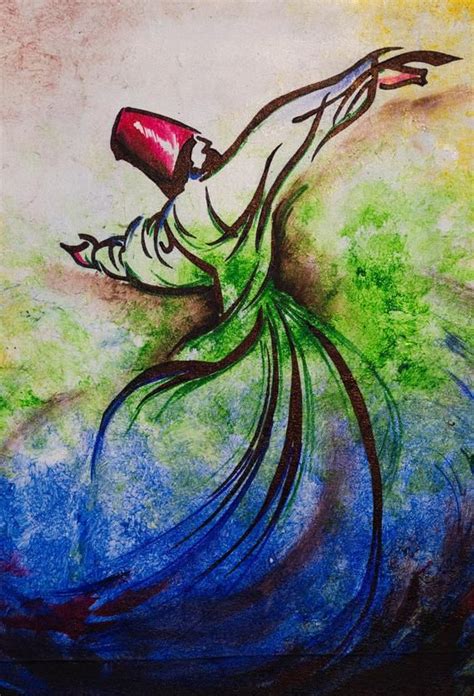 Rumi Whirling Dervish Sufi Original Canvas Art by | Etsy | Original ...