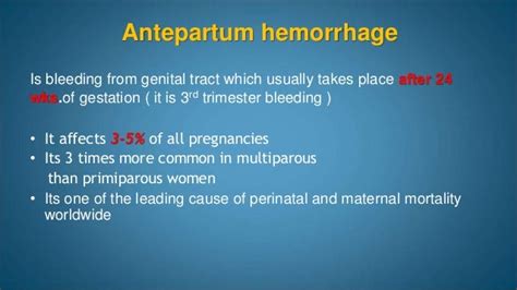 Antepartum Hemorrhage