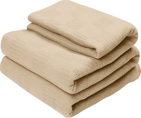 Cotton Woven Bedding Utopia Blanket XL) Twin/Twin (Beige, Bed Blankets ...