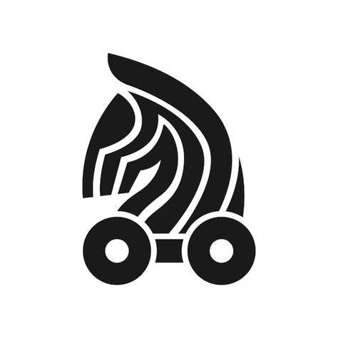 Premium Vector | Trojan horse logo vector black and white vector ...