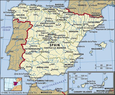 Geographical Map Of Spain