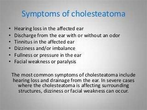 Symptoms of cholesteatoma - MEDizzy