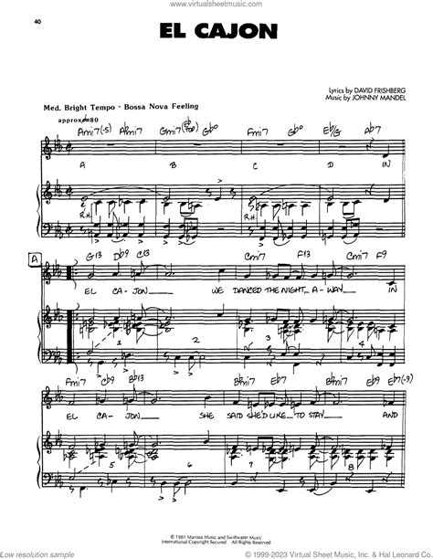 El Cajon sheet music for voice, piano or guitar (PDF)