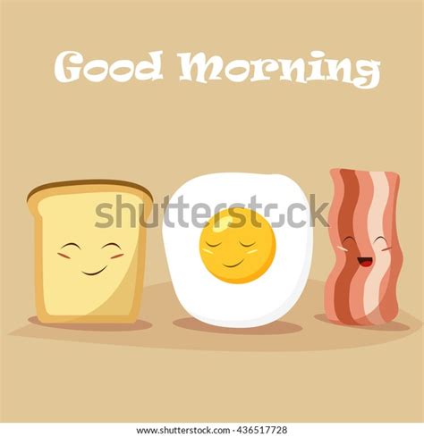 Cartoon Breakfast Vector Illustration Funny Cartoon Stock Vector ...