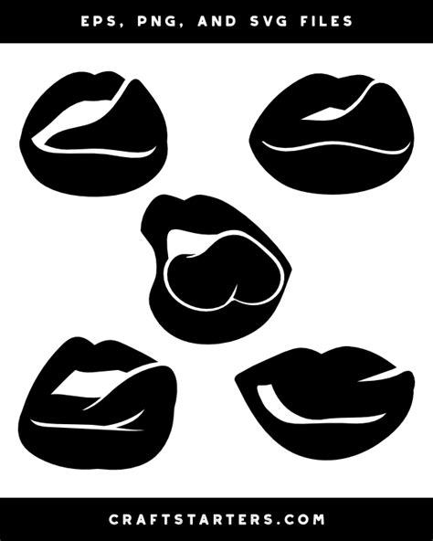 Licking Lips Silhouette Clip Art