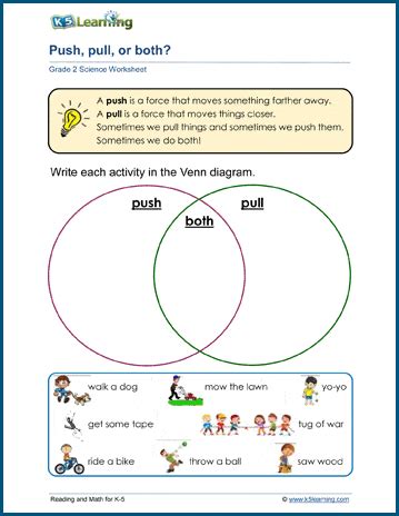 Push And Pull Worksheets Grade 1