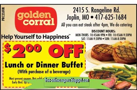 Printable Coupons 2020: Golden Corral Coupons