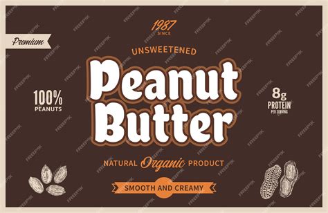 Premium Vector | Peanut butter label and packaging design template