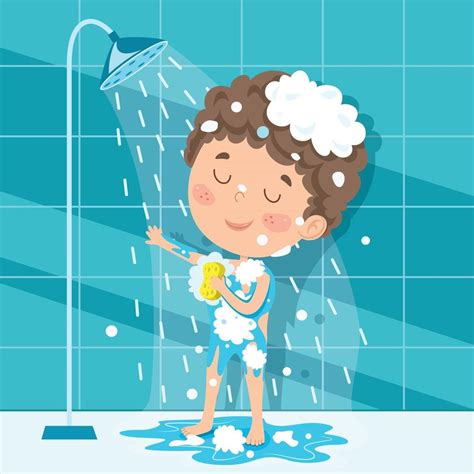 Funny Little Kid Having Bath 2710647 Vector Art at Vecteezy