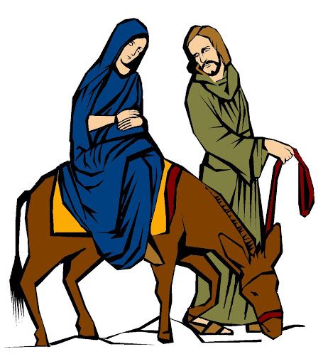 mary and joseph on the donkey - Clip Art Library