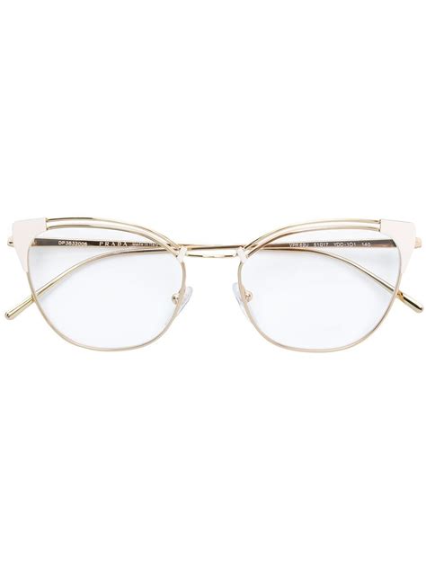 Prada Eyewear cat eye glasses - Metallic | Prada eyewear, Cat eye glasses