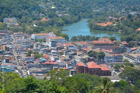 Panoramic View Of Kandy City, Sri Lanka. Kandy Is The Second Largest ...